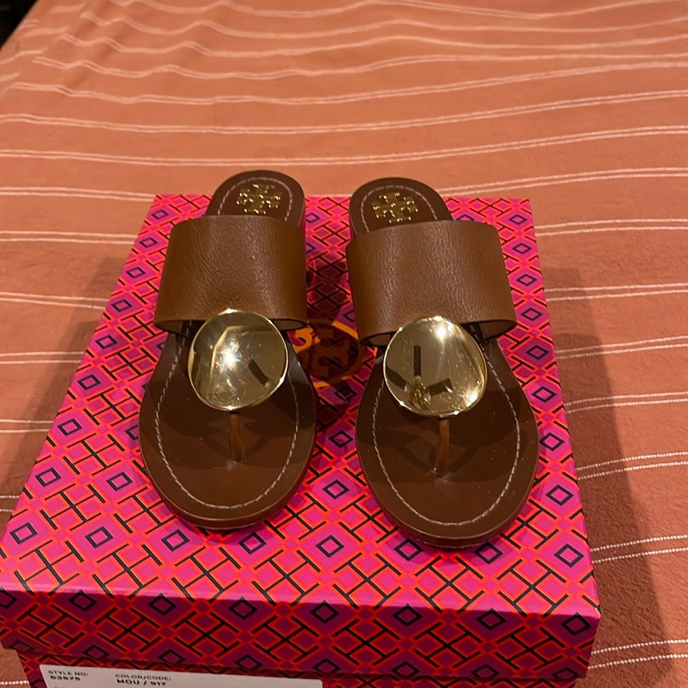 💯 Authentic Tory Burch patos disk45MM sandal calf leather